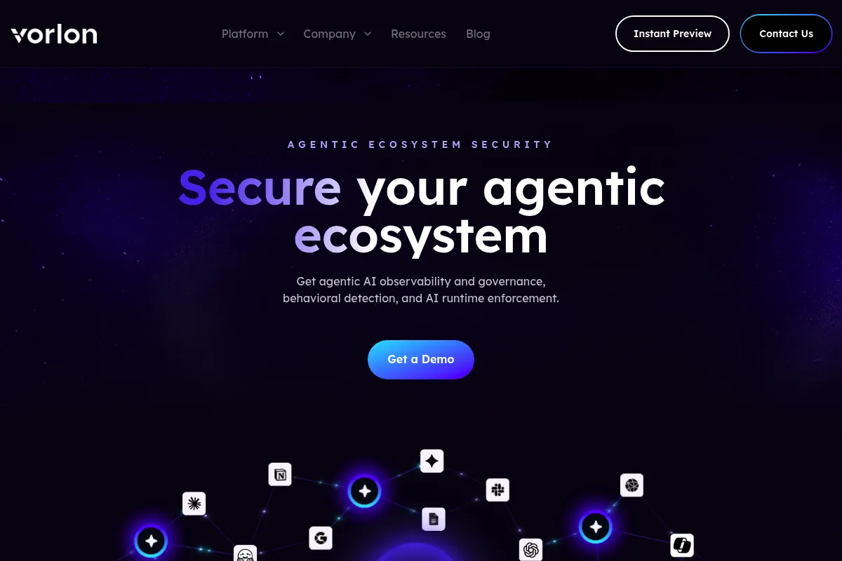 Vorlon website preview