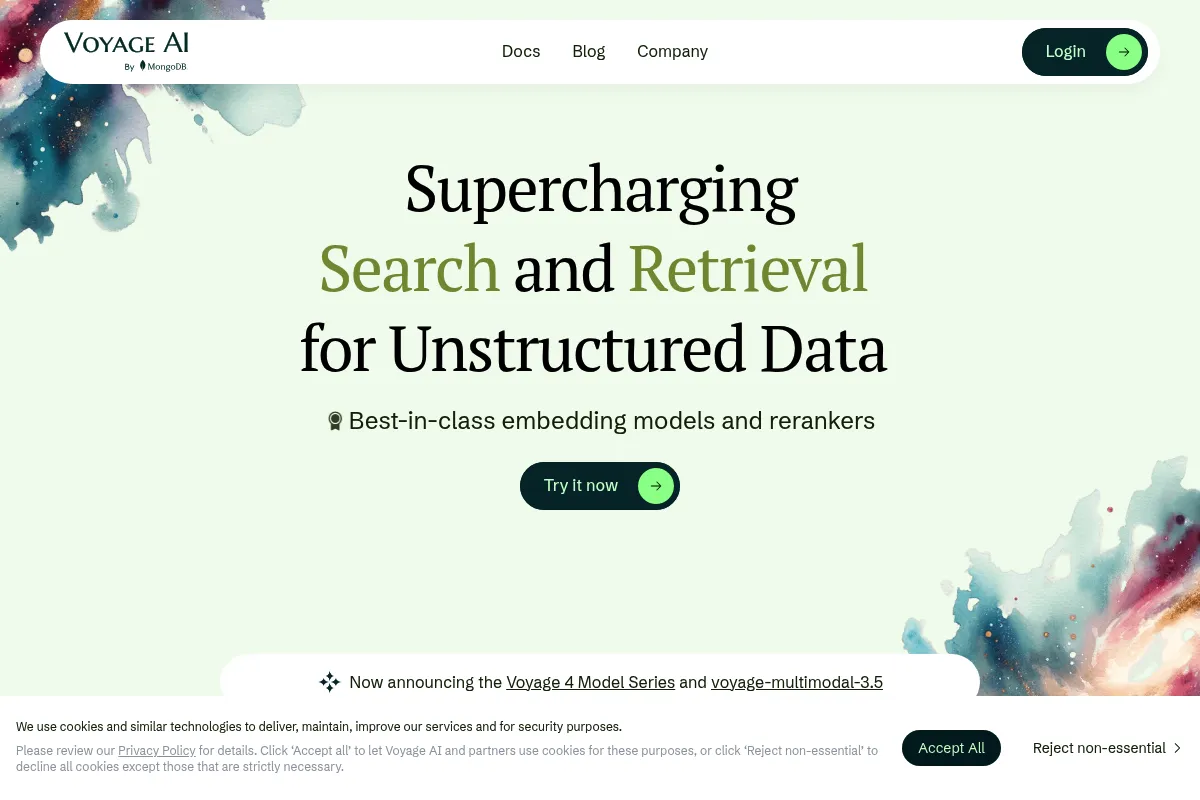 Voyage AI website preview