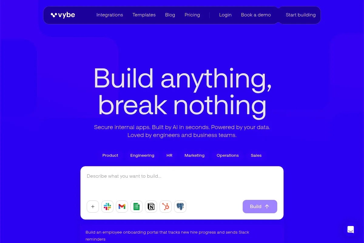 Vybe website preview