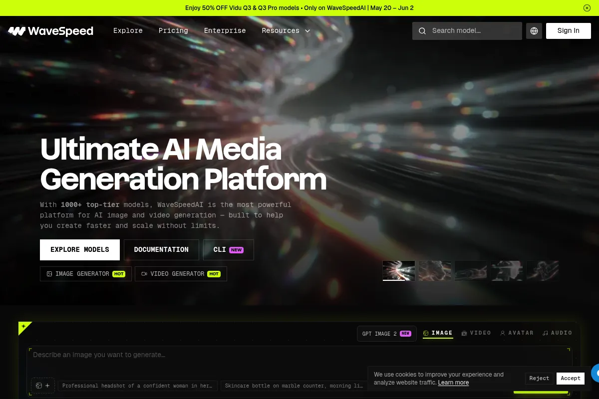 Wavespeed website preview