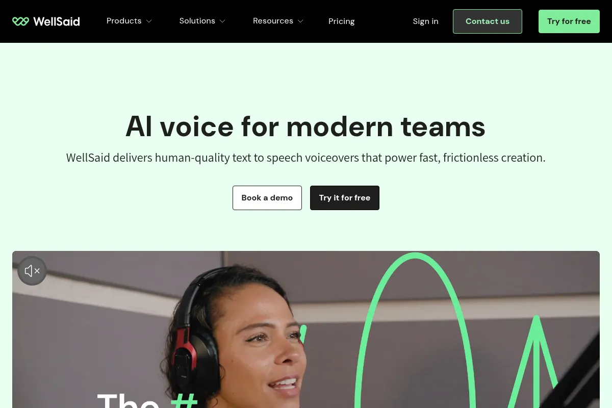 WellSaid Labs website preview