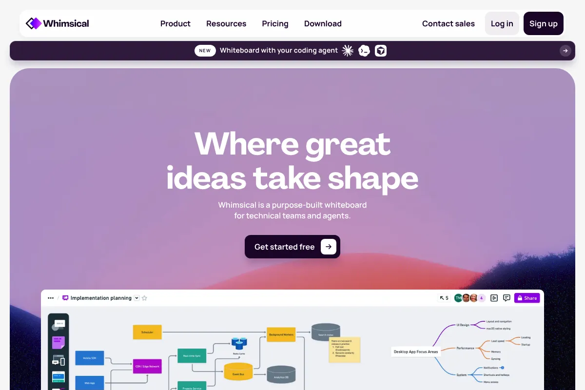 Whimsical website preview