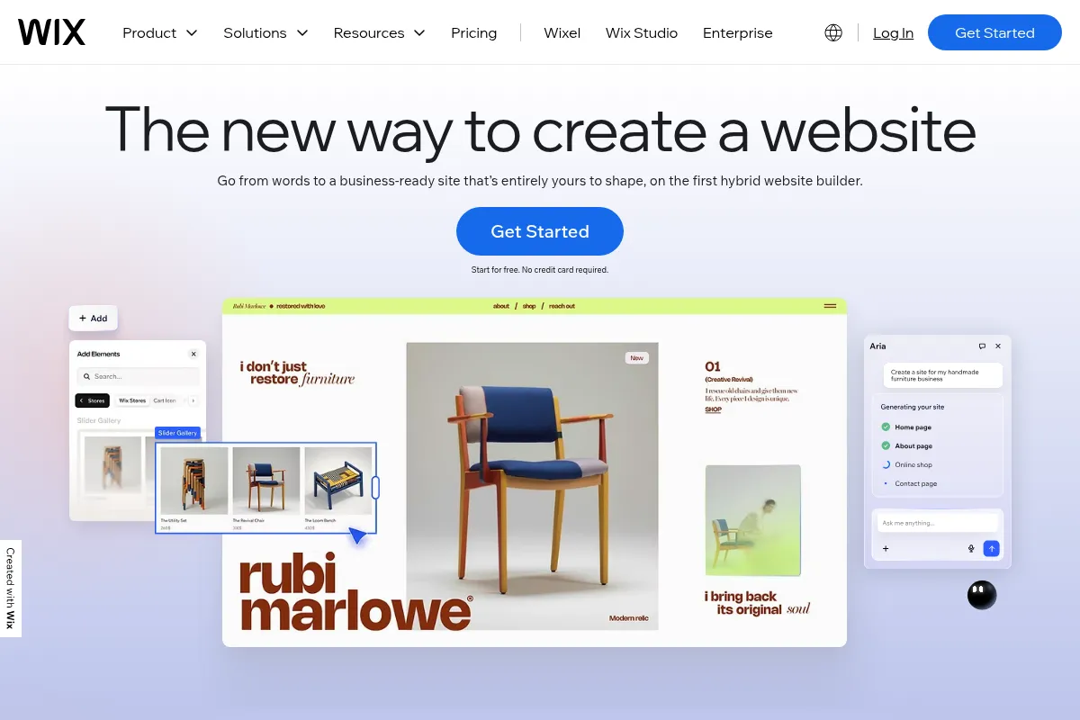 Wix AI website preview