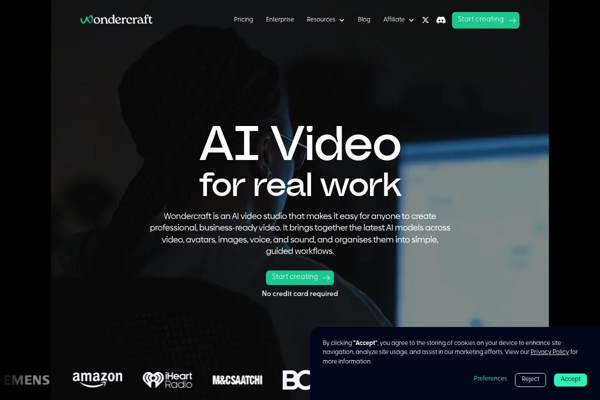 Wondercraft website preview