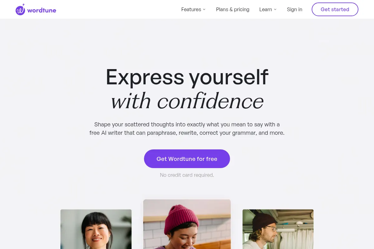 Wordtune website preview