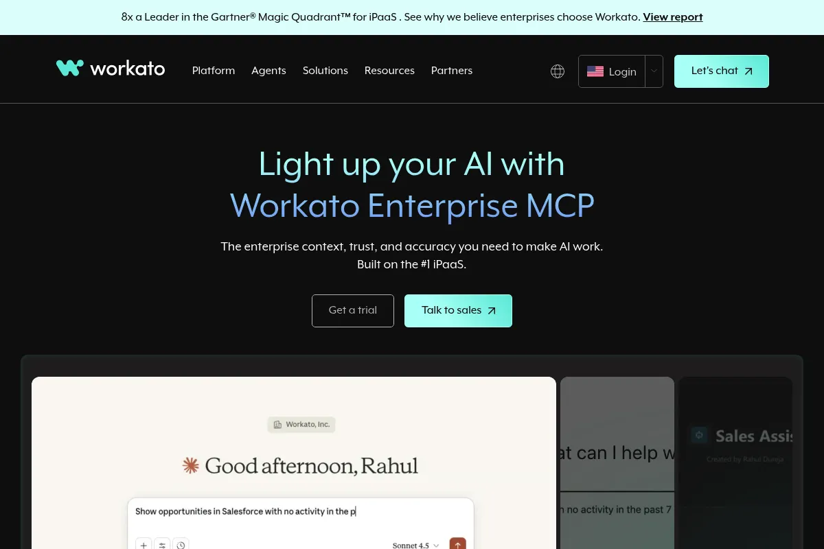 Workato website preview