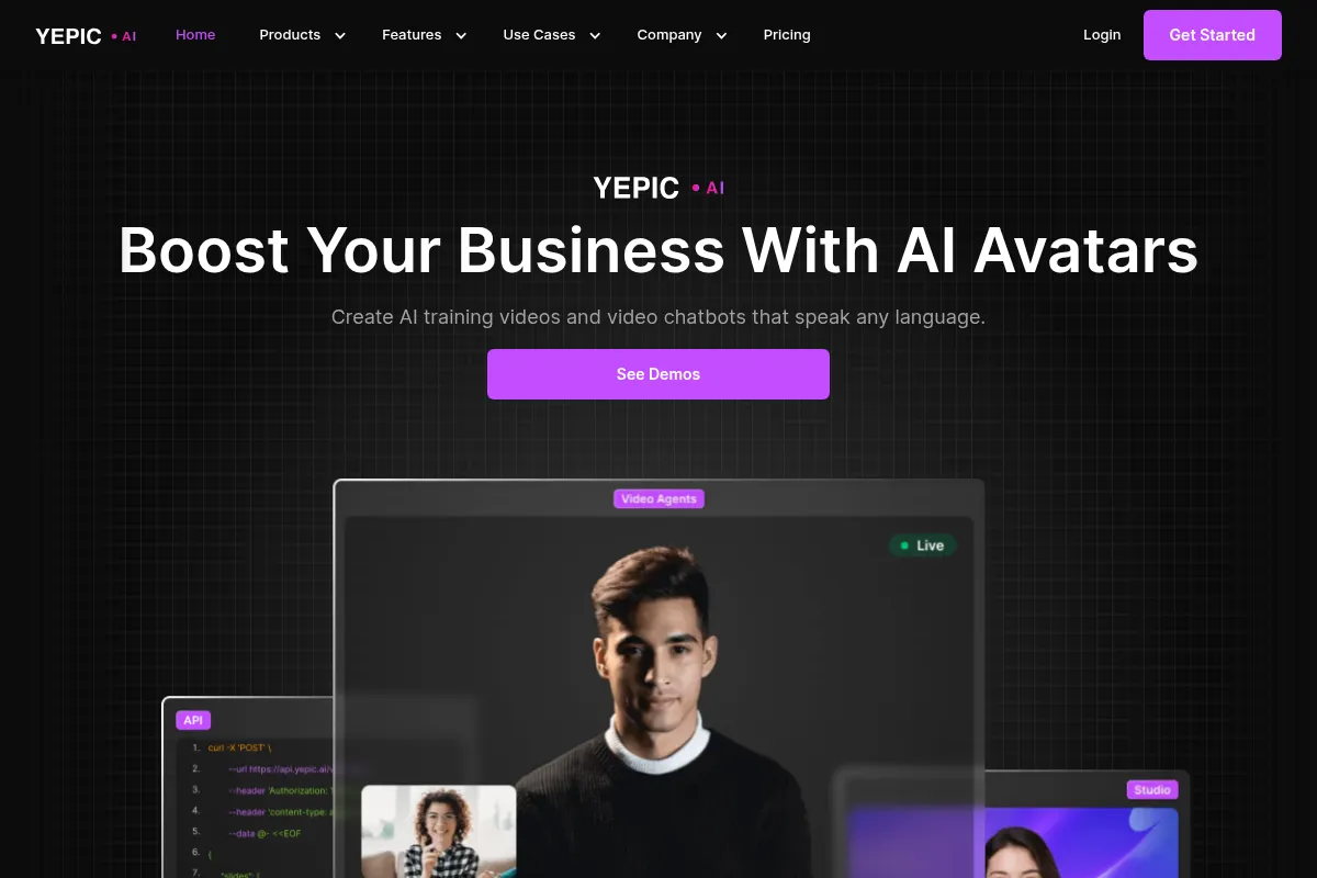 Yepic AI website preview