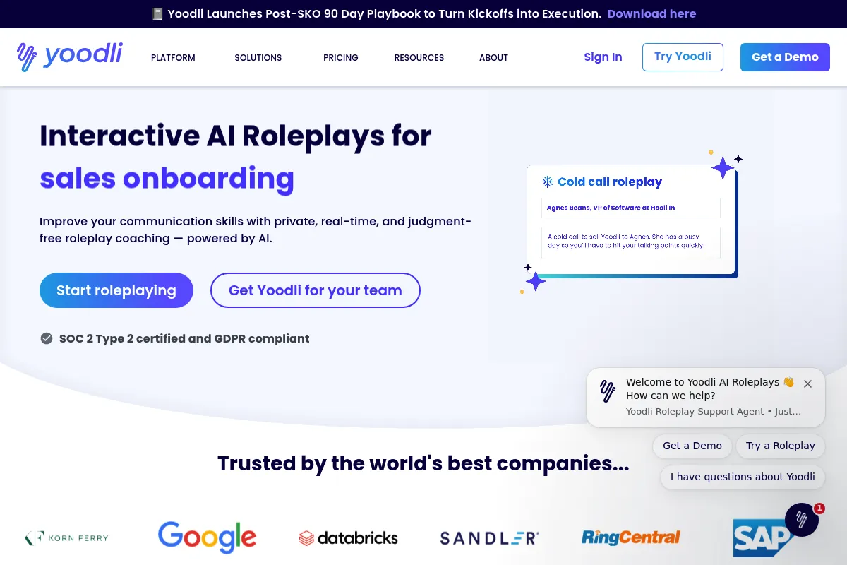 Yoodli website preview