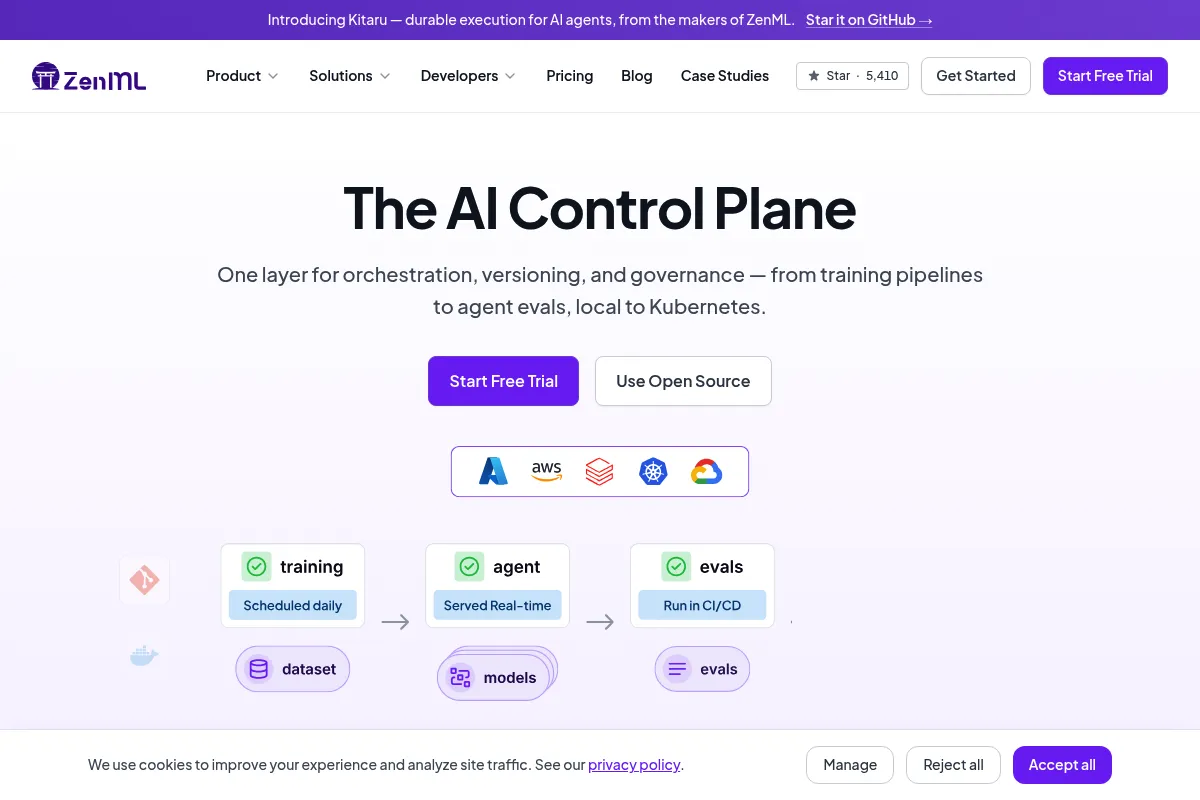 ZenML website preview